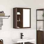 vidaXL Badkamerwandkast met spiegel 50x21x60 cm bruin, Verzenden, Nieuw
