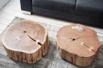 Boomstam salontafel GOA 60cm naturel acacia massief hout, Huis en Inrichting, Tafels | Salontafels, Ophalen of Verzenden, Nieuw
