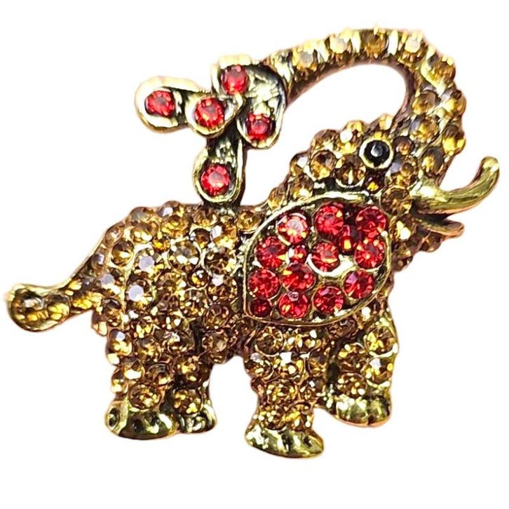 Fako Bijoux - Broche - Olifant - Kristal - 44x38mm –, Sieraden, Tassen en Uiterlijk, Broches, Verzenden