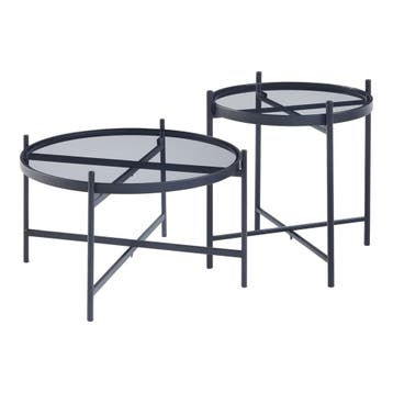 Salontafel Lier set van 2 zwart [en.casa], Huis en Inrichting, Tafels | Salontafels, Verzenden, Nieuw