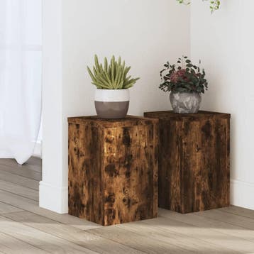 vidaXL Plantenstandaards 2 st 20x20x30 cm bewerkt hout, Verzenden, Nieuw