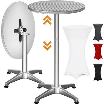 Statafel Zilver 115x60cm + statafelhoes Wit Ø60cm, Verzenden, Nieuw