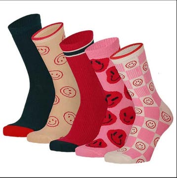 Meisjessokken met Smiley Roze, Verzenden, Nieuw, Meisje