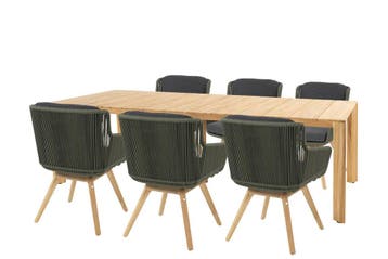 4 Seasons Outdoor Flores tuinset groen met Lucas tafel 240, Ophalen of Verzenden, Nieuw