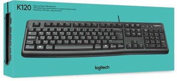 Logitech K120 - Toetsenbord - AZERTY BE - Zwart, Computers en Software, WiFi-versterkers, Verzenden, Nieuw