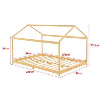 [neu.haus] Kinderbed Vindafjord huisbed met matras bamboe 12, Verzenden, Nieuw