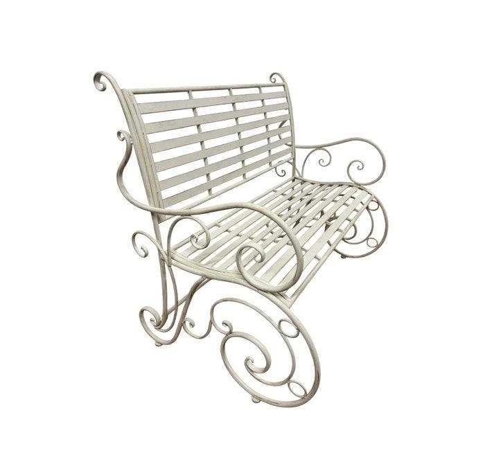 Garden Bench Curls - Bank - Metaal, Antiek en Kunst, Kunst | Designobjecten