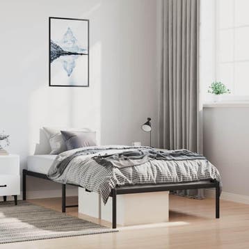 vidaXL Bedframe metaal zwart 100x190 cm, 100 cm, Eenpersoons, Verzenden, Zwart