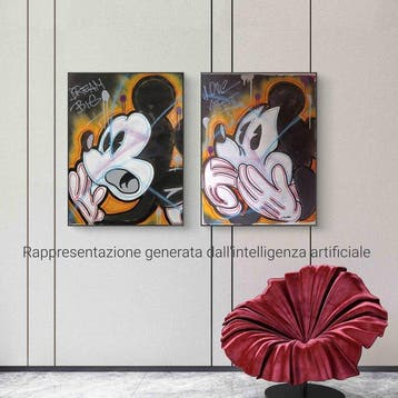 Simone Bowmar - Topolino Crazy art DITTICO XXL