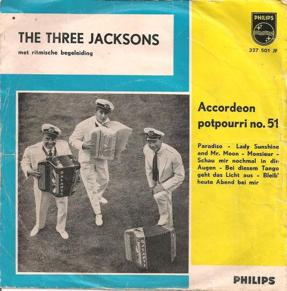 vinyl single 7 inch - The Three Jacksons - Accordeon Potp..., Cd's en Dvd's, Vinyl Singles, Zo goed als nieuw, 7 inch, Pop, Verzenden