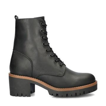 Nelson veterboots voor dames in het Zwart, Verzenden, Zwart, Lage of Enkellaarzen, Nieuw