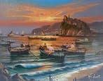 Mariano Galanti (XX) - Vespro Dorato al Borgo Marinaro