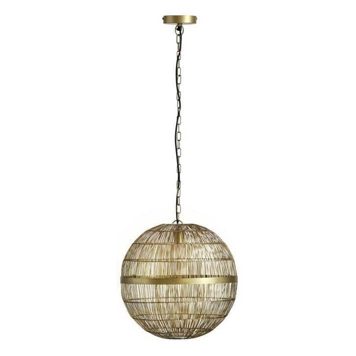 Hanglamp HERMI II 40.0 cm 1-lichts Messing, Huis en Inrichting, Lampen | Hanglampen, Nieuw, Metaal, 75 cm of meer, Ophalen of Verzenden
