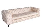 Chesterfield 3-zitsbank MODERN BAROK 235cm champagne fluweel, Huis en Inrichting, Ophalen of Verzenden, Nieuw