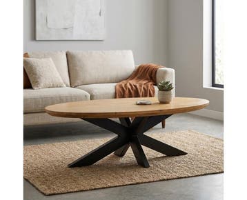 Salontafel Colorado ovaal mangohout 130x70x40 cm - Naturel, Ophalen of Verzenden, Nieuw