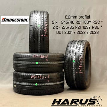 245/40/21 275/35/21 Bridgestone zomerbanden 6,2mm profiel 4X, Auto-onderdelen, Banden en Velgen, Gebruikt, 275 mm, Band(en), Personenwagen