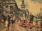 François Claver (1918-?) - Marché aux Fleurs de Paris -, Antiek en Kunst, Kunst | Schilderijen | Klassiek
