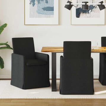 vidaXL Eettafelstoelen 2 st Stof Zwart 57 x 67 x 95 cm, Verzenden, Nieuw