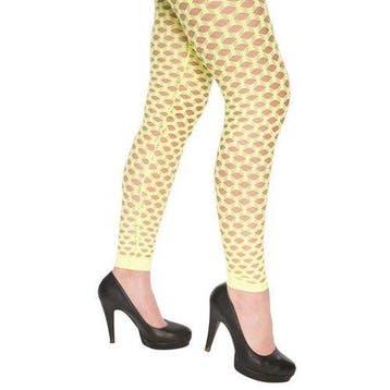 Neon legging met gaten geel, Verzenden, Nieuw, Feestartikel