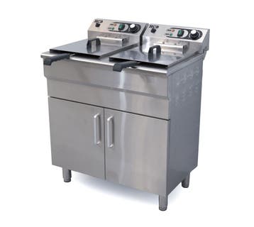 HCB Dubbele friteuse - 2 x 16 liter - 2 x 400V - RVS, Verzenden, Nieuw in verpakking, Fornuis, Frituur en Grillen