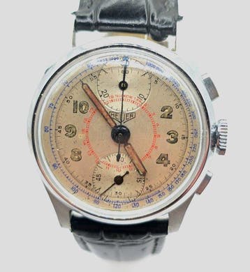 ED. Heuer & Co. - Stahl Chronograph - Original Ziffernblatt, Nieuw