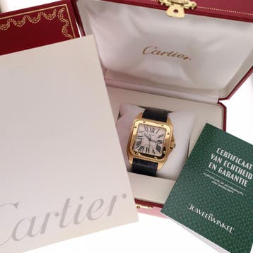 Cartier Santos XL 2657 W20071Y1; Automatisch 18ct. Gouden..., Sieraden, Tassen en Uiterlijk, Horloges | Heren, Overige merken