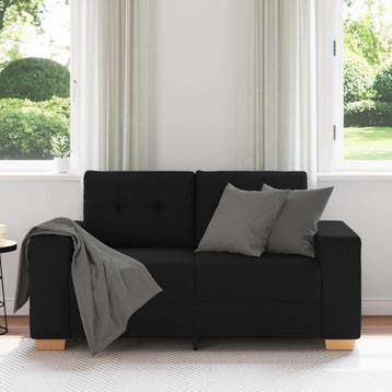 vidaXL Loveseat bank 160x77x82 cm stof zwart, Verzenden, Nieuw, Stof, Minder dan 150 cm