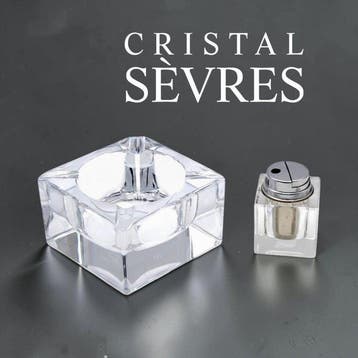 Sevres - Asbak (2) - Set da Fumo con Accendino da Tavolo