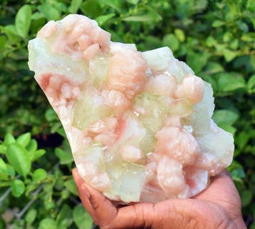 Apophyllietkristallen op Stilbiet-matrix Kristal op matrix -, Verzamelen, Mineralen en Fossielen