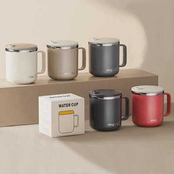 Geïsoleerde Koffiemok met Deksel - 400ML Dubbelwandig RVS Dr, Verzenden, Nieuw