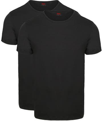 Levis T-shirt Solid Crew Zwart 2Pack maat M Heren, Kleding | Heren, T-shirts, Levi's, Zwart, Nieuw, Verzenden