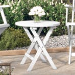 vidaXL Tuintafel inklapbaar Ø 46 cm massief acaciahout wit, Verzenden, Nieuw, Hout