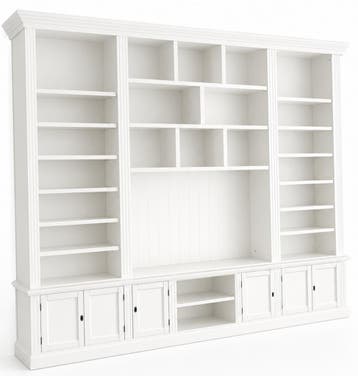 Boekenkast - tv kast wit Mijdrecht 340 x 260cm, Ophalen of Verzenden, Nieuw