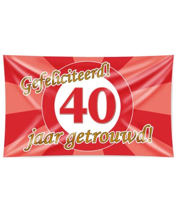Gevelvlag XXL 40 Jaar getrouwd, Hobby en Vrije tijd, Verzenden, Nieuw, Feestartikel