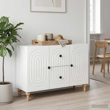 vidaXL TV-kast met lade Hoogglans Wit 89 x 34,5 x 60 cm, Minder dan 50 cm, Verzenden, Nieuw, Minder dan 100 cm