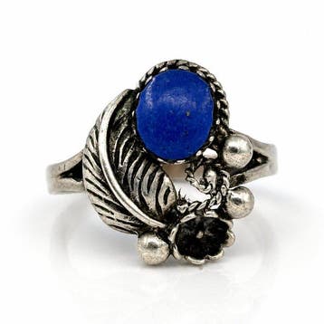 Lapis lazuli - Zilver - Ring - Navajo, Antiek en Kunst