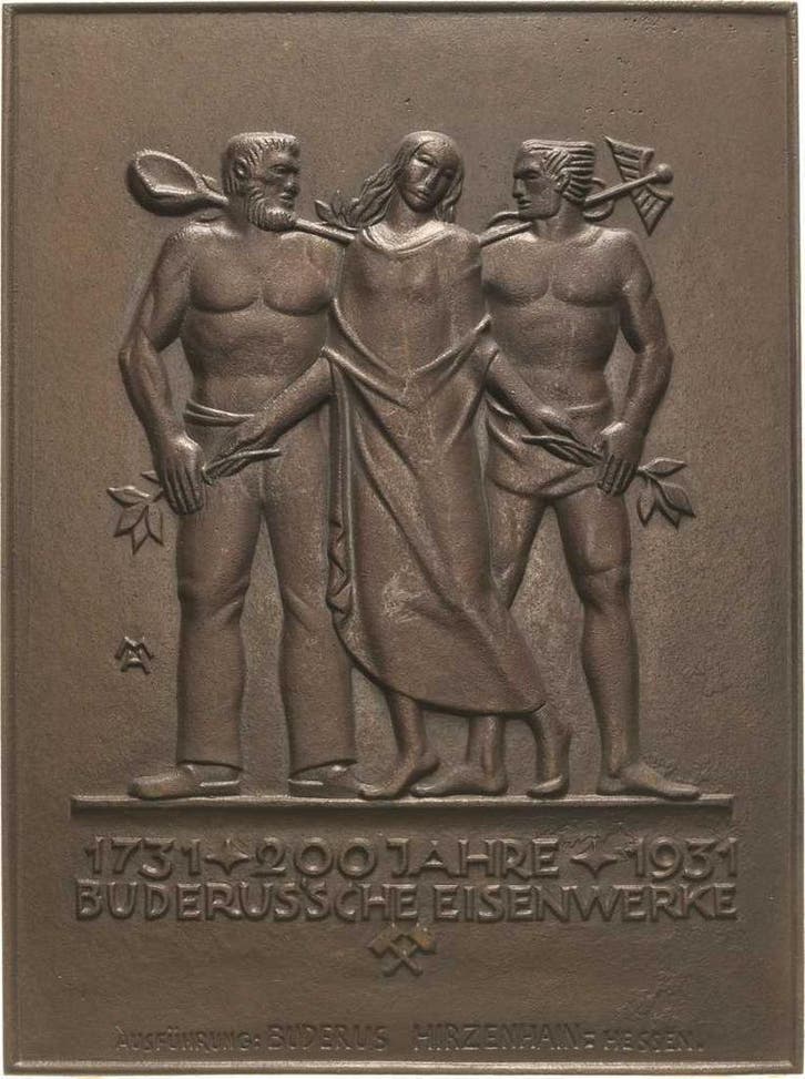 Einseitige Eisengussplakette 1931 Eisengussmedaille, Postzegels en Munten, Penningen en Medailles, Verzenden