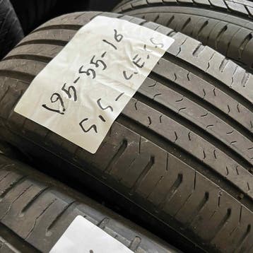 2 x Continental EcoContact 5 195-55-16 Zomerbanden 5,5mm, Gebruikt, 16 inch, Ophalen of Verzenden, Band(en)