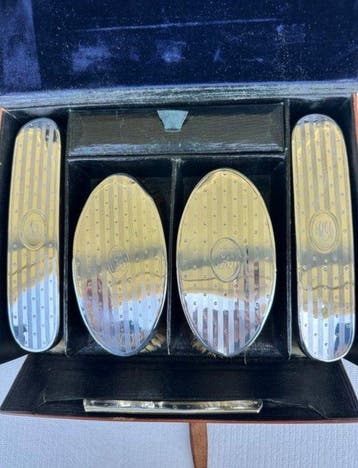 Reisset met toiletartikelen - Antiek- sterlings zilver,