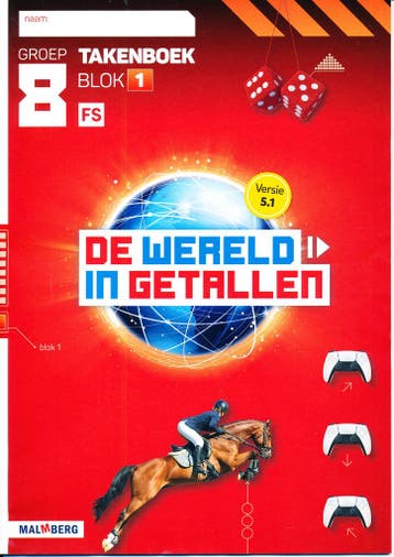 De Wereld  in Getallen versie 5.1 Takenboek blok 1 groep 8 F, Verzenden, Nieuw