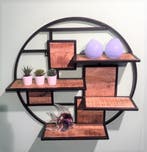 Rond wandrek staal + mangohout, 80 cm., Verzenden, Nieuw