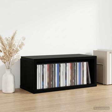 vidaXL CD Opslag Rek Zwart eiken 40 x 17 x 17 cm Bewerkt, Verzenden, Nieuw