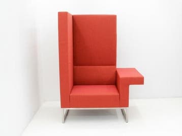 Fauteuil Palau Bricks - stof rood gemêleerd  - O-poot chroom, Werkplek, Ophalen of Verzenden, Gebruikt, Overige typen