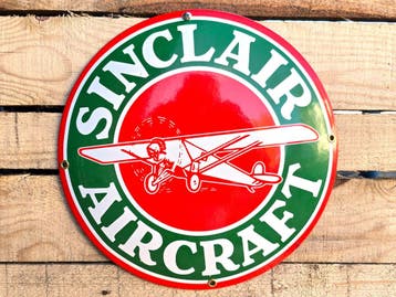 Sinclair Aircraft - Gebold Emaille Bord, Verzamelen, Merken en Reclamevoorwerpen, Verzenden, Nieuw