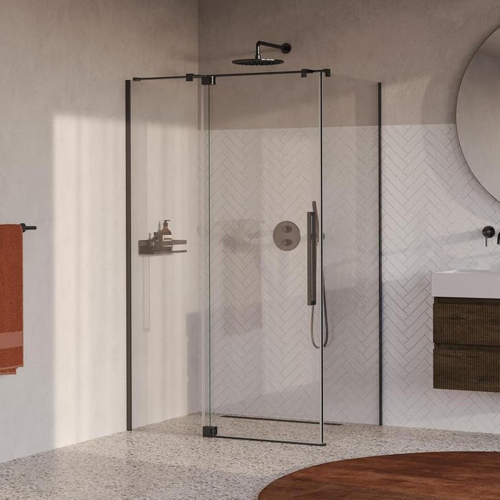 Brauer Stellar - Douchecabine met Draaideur - Helder Glas -, Doe-het-zelf en Verbouw, Sanitair, Nieuw, Rvs, Ophalen of Verzenden