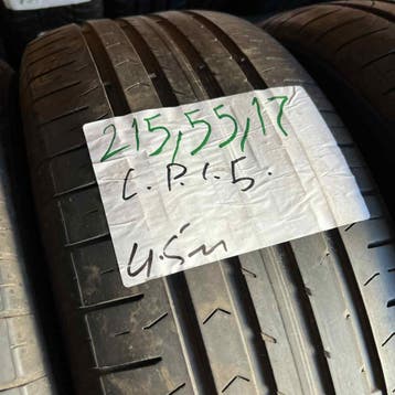 2 x Continental PremiumContact 5 215-55-17 Zomerbanden 4,5mm, 17 inch, Ophalen of Verzenden, Band(en), Personenwagen