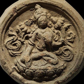 Oud-Chinees, Ming-dynastie Terracotta Tsa-Tsa-tablet met, Antiek en Kunst