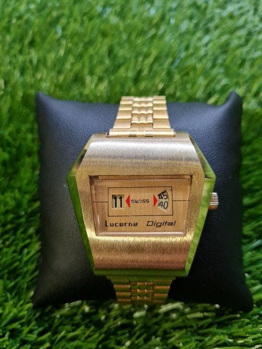 Lucerne Salterello - Digital jump hour NOS - Zonder, Sieraden, Tassen en Uiterlijk, Horloges | Heren