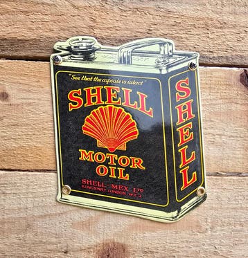 Emaille bord Shell motorolie blik, Verzamelen, Merken en Reclamevoorwerpen, Verzenden, Nieuw
