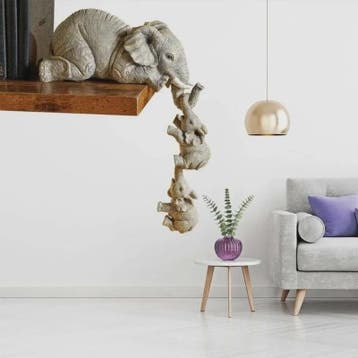 Schattige Olifanten Familie Figuur - 3-delige Resin Decorati, Verzenden, Nieuw